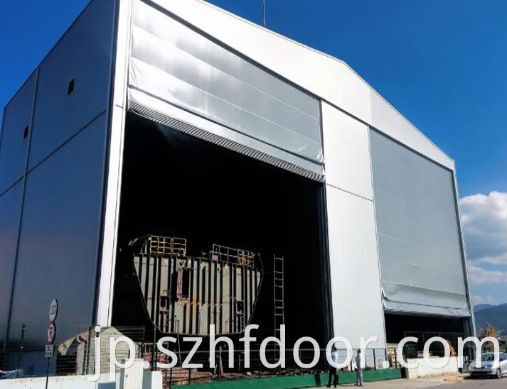 Flexible lifting large door